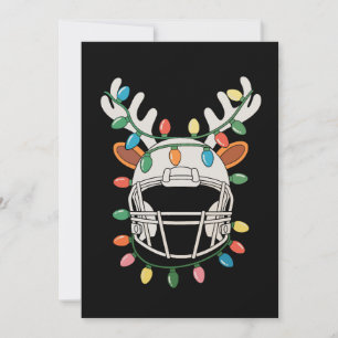 Convites Luzes de Natal de Capacete de Futebol Rena Xmas
