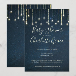 Convites Luzes de string no Chá de fraldas Starry Sky (uni