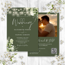 Luzes de Verdejamento Código QR Foto Casamento Ver