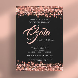 Convites Luzes de vidro Douradas da Bola Gala Corporativa F