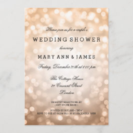 Convites Luzes do brilho do cobre do chá de casamento do