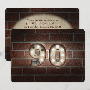 Convites luzes do Partido-famoso do aniversário do 90 no