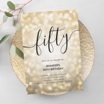 Luzes Douradas de brilho moderno brilham 50º anive