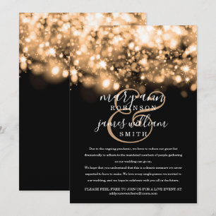 Convites Luzes Douradas de Ruptura de Casamento Reduzidas /