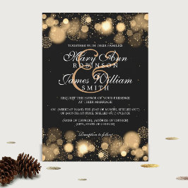 Convites Luzes Douradas do Casamento no inverno elegante
