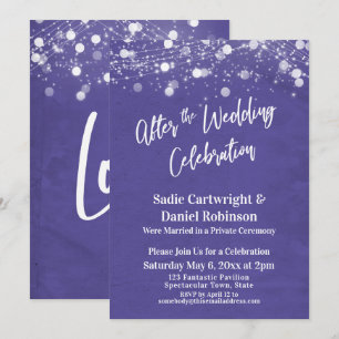 Convites Luzes e Roxo após a Celebração de Casamento