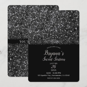 Convites Luzes Espelhadas Prateadas Festa Sweet 16