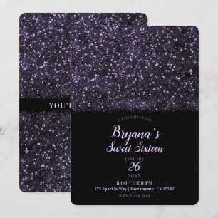 Convites Luzes Espumantes de Brilho Roxo Doce 16