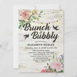 Convites Luzes Florais de Chá de panela Brunch e Bubble