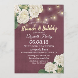 Convites Luzes Florais de Chá de panela Brunch e Bubble