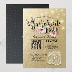 Convites Luzes Mason Jar do Chá de panela festa de solteira