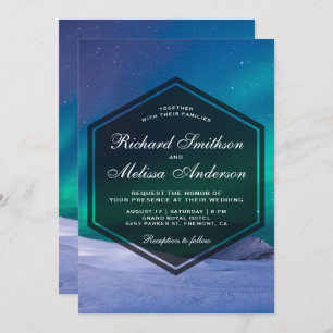 Convites Luzes polares da Aurora ártica do gelo que Wedding