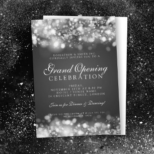 Convites Luzes prateadas de grande abertura corporativa