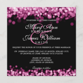 Convites Luzes Rosa De Casamento Elegante