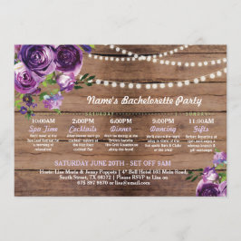 Convites Luzes roxas da flor do itinerário do chá de panela