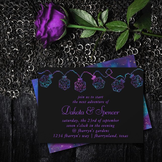 Convites Luzes RPG | Nebula Fantasy Tabletop Gamer Dice (Criador carregado)