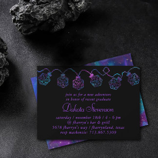 Convites Luzes RPG | Nebula Fantasy Tabletop Gamer Dice