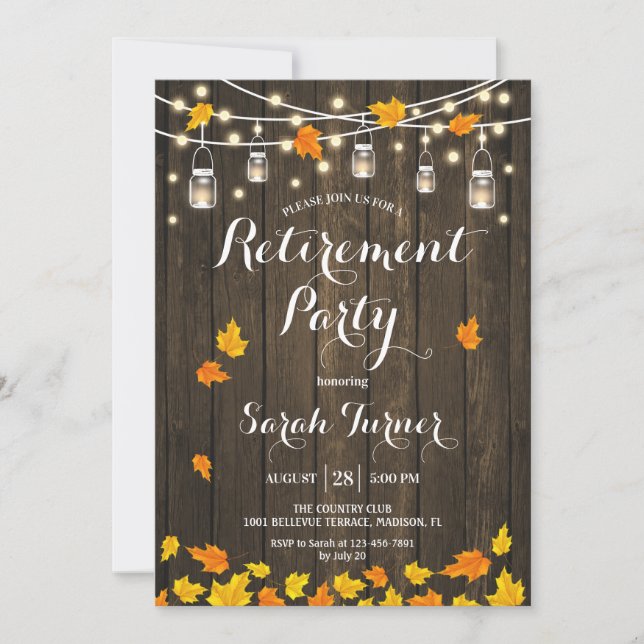 Convites Luzes Russas De Madeira Deixam Festa De Reforma (Frente)