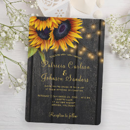 Convites Luzes russas de madeiras de girassol