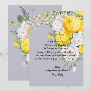 Convites Luzes russas elegantes Você será minha dama de hon