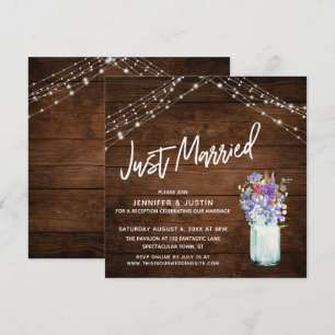 Convites Luzes russas Recens casados flores silvestres no j