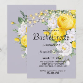 Convites Luzes russas Yellow Floral Bachelor party