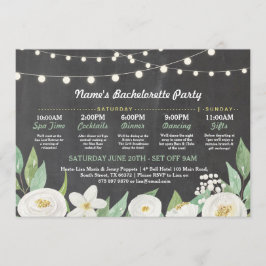 Convites Luzes rústicas da flor branca do itinerário do chá