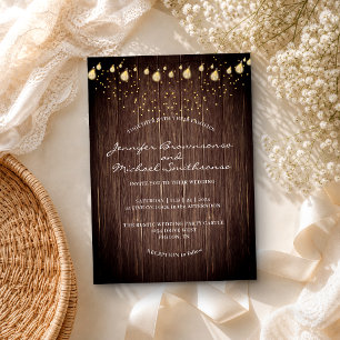 Convites Luzes Rústicas de Celeiro de Casamento