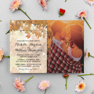 Convites Luzes Rústicas de Outono de Árvore para Foto de Ca