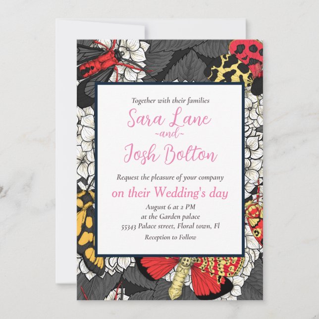 Convites Luzes sobre hidrangea branca (Frente)