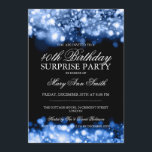 Convites Luzes Sparkling azuis do partido de aniversário de<br><div class="desc">O 40th design elegante do convite de aniversário da surpresa com Sparkling azul ilumina o motivo,  nome e data feita sob encomenda e texto adicional. Imprima seus família e amigos com estes na moda e design elegante do anúncio do aniversário. Inteiramente customizável! Fácil de usar e fácil personalizar.</div>