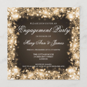 Convites Luzes Sparkling da festa de noivado do casamento