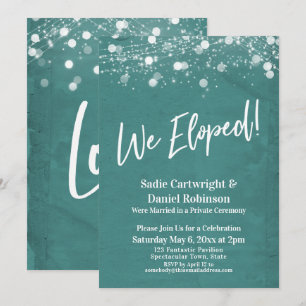 Convites Luzes Texturizadas Nós Fugimos Azul Turquesa Somen