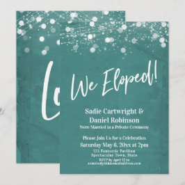 Convites Luzes Texturizadas Nós Fugimos Receção-Only Azul-T