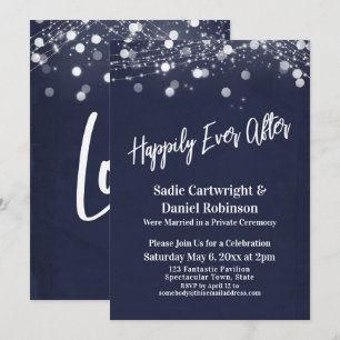 Convites Luzes Texturizadas Recepção de Felizes para Sempre