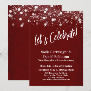 Convites Luzes Texturizadas Vamos Celebrar Borgonha Recepçã