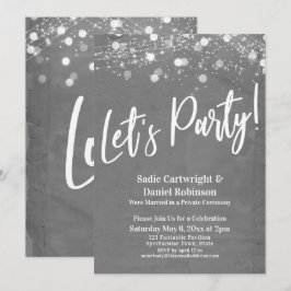 Convites Luzes Texturizadas Vamos Fazer uma Festa Cinza Som