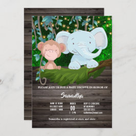 Convites Luzes verdes de macaco-elefante da selva