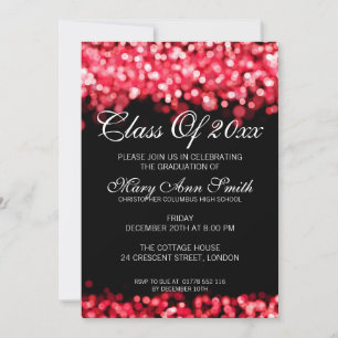Convites Luzes vermelhas da Festa de formatura elegante