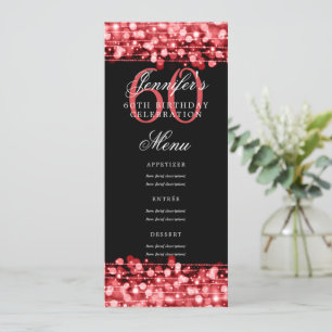 Convites Luzes vermelhas do menu de Festa de aniversário 60