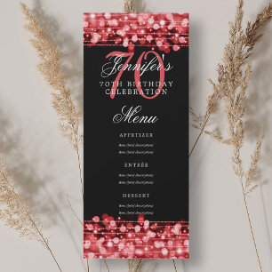 Convites Luzes vermelhas do Ruby do menu de Festa de aniver