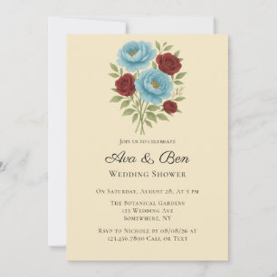 Convites Lyons Blue Peony e Fig Purple Rosa Weding