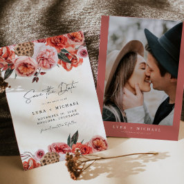 Convites LYRA Bohemian Outono Floral Salve a Data