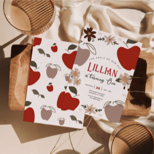 Convites Maçã de Olho, Apple Themed Birthday
