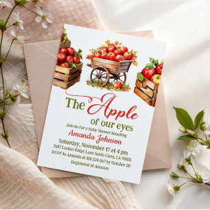 Convites Maçã dos Meus Olhos Cesta de Mercado de Outono Chá
