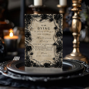 Convites Macabre Rosa Gothic Halloween