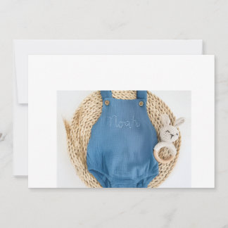 Convites Macacão de Bebê Estampado com Macacão Azul – Recém