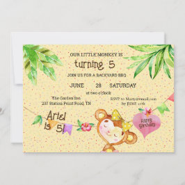 Convites Macaco-Banner Turnando 5 Festas de aniversário