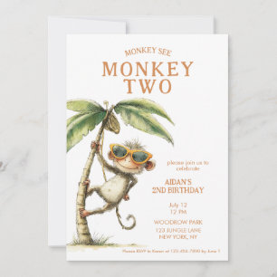 Convites Macaco Dois Segundo Aniversário