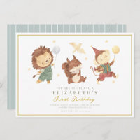 Macaco-gato, esquilo e leão Primeiro Aniversário